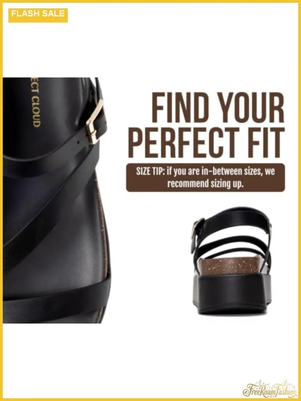 Leather Platform Sandals Adjustable Ankle Strap Cushioned Insole Women Dressy